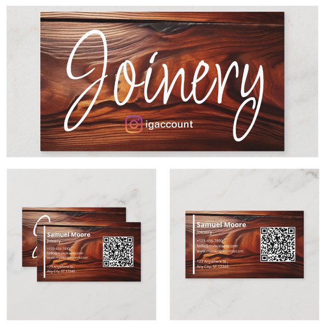 Tarjeta De Visita Carpintería Moderna Profesional Cocobolo Madera (Professional Modern Woodworking Cocobolo Wood Business Card
)