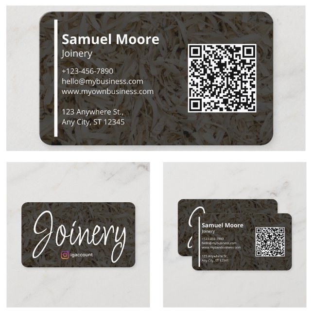 Tarjeta De Visita Carpintería Moderna y Sencilla (Modern Simple Woodworking Business Card
)