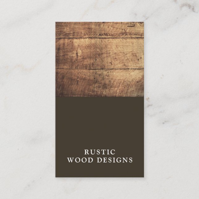 Tarjeta De Visita Carpintería Rustic Modern Woodworker (Anverso)