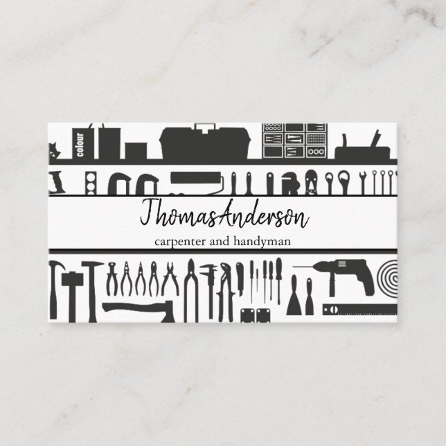 Tarjeta De Visita Carpintería Rústica de Grano de Madera Profesional (Anverso)