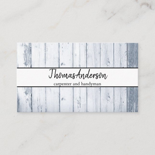 Tarjeta De Visita Carpintería Rústica de Grano de Madera Profesional (Anverso)