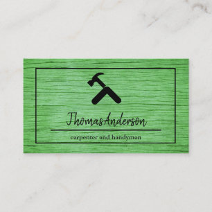 Tarjeta De Visita Carpintería Rústica de Veta de Madera Profesional