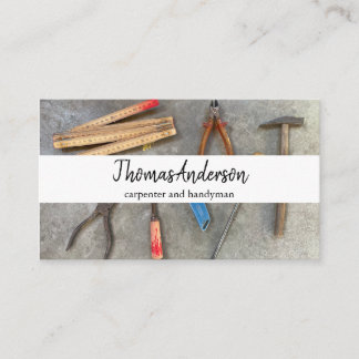 Tarjeta De Visita Carpintería Rústica de Veta de Madera Profesional