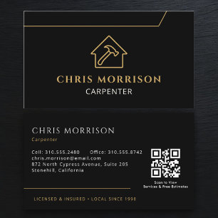 Tarjeta De Visita Carpintero Código QR