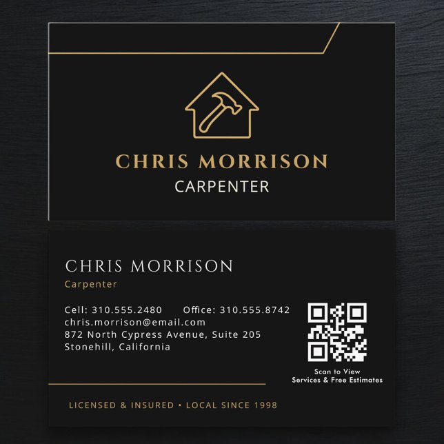 Tarjeta De Visita Carpintero Código QR  (Subido por el creador)