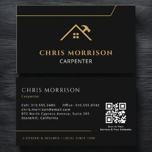 Tarjeta De Visita Carpintero Código QR Carpintería Contratista