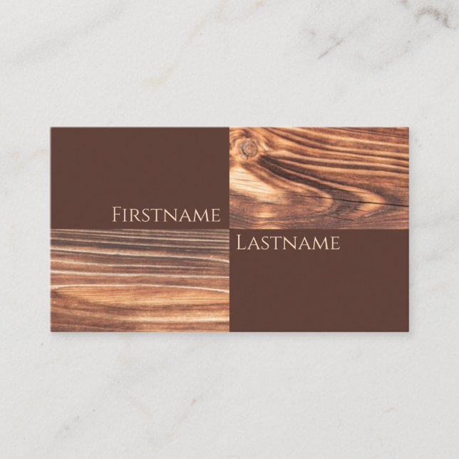 Tarjeta De Visita Carpintero con estilo de madera orgánica 100% natu (Anverso)
