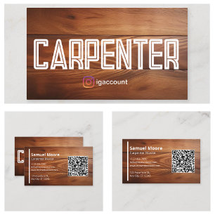 Tarjeta De Visita Carpintero de Algarrobo Moderno
