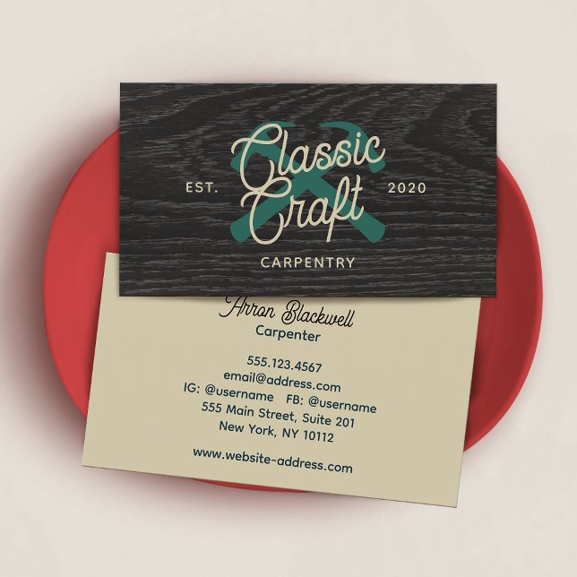 Tarjeta De Visita Carpintero De Construcción De Carpintero Cruzando  (Subido por el creador)