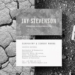 Tarjeta De Visita Carpintero de Construcción Personalizada Cemento M