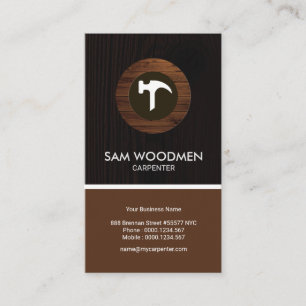 Tarjeta De Visita Carpintero de madera moderno simple del panel del