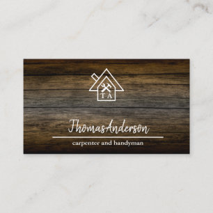 Tarjeta De Visita Carpintero de mano para la construcción de madera 