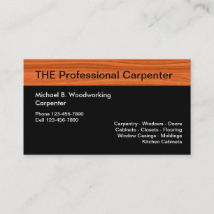 Tarjeta De Visita Carpintero Diseñado Profesionalmente