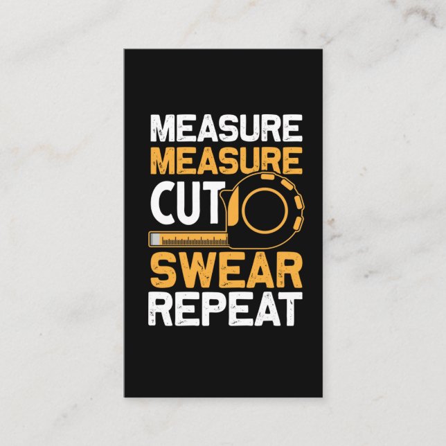 Tarjeta De Visita Carpintero gracioso y Chiste de papá artesano (Anverso)