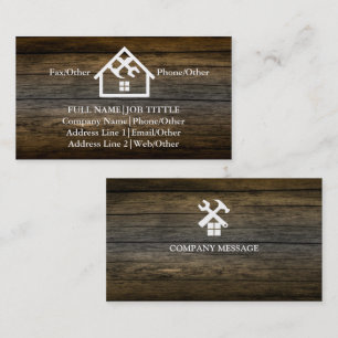 Tarjeta De Visita Carpintero Herramientas de Construcción Profesiona