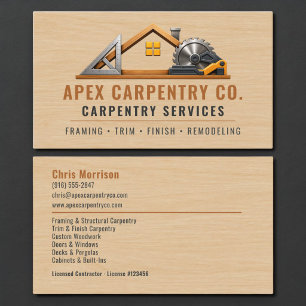 Tarjeta De Visita Carpintero Madera Profesional