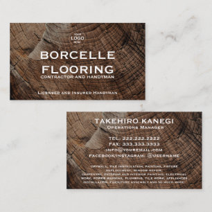 Tarjeta De Visita Carpintero Mano de Obra Construcción Moderna Traba