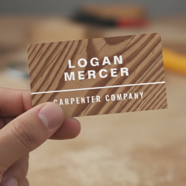 Tarjeta De Visita Carpintero moderno | Trabajos de carpintería y con (Subido por el creador)