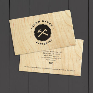 Tarjeta De Visita Carpintero Plywood Construction Business Card
