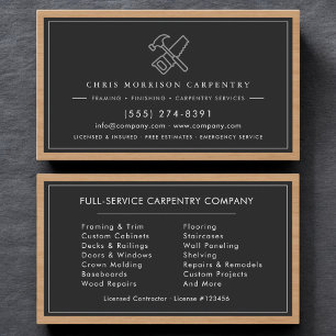 Tarjeta De Visita Carpintero Profesional