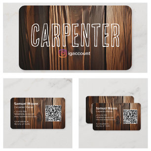 Tarjeta De Visita Carpintero Rústico Elegante