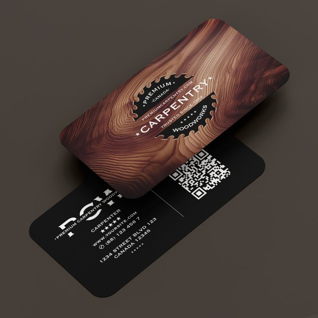 Tarjeta De Visita Carpintero Saw Woodwork Madera moderna (Carpenter Saw Woodwork Construction Wood Modern Business Card
)