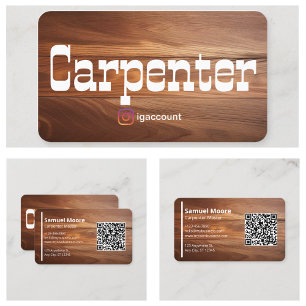 Tarjeta De Visita Carpintero Único Rústico