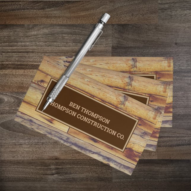 Tarjeta De Visita Carpintero Woodwork Wood Construction Company (Subido por el creador)