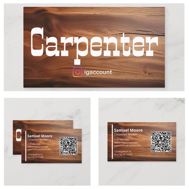 Tarjeta De Visita Carpinteros Ebanistas Carpinteros Jornaleros (Joinery Woodworkers Carpenters Handymen Business Card
)