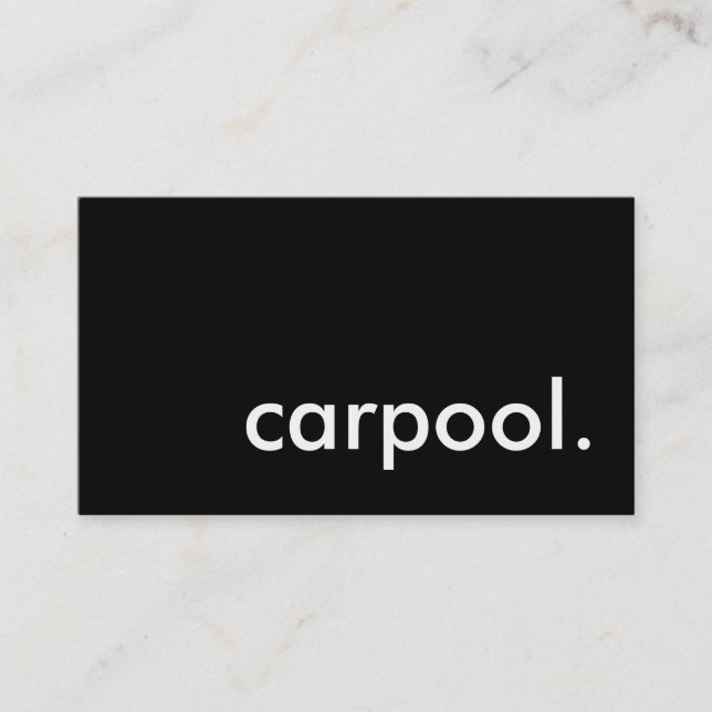 Tarjeta De Visita carpool. (personalizable de color) (Anverso)