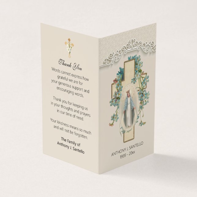 Tarjeta De Visita Carrera católica Virgen María Oración Santa (Exterior)