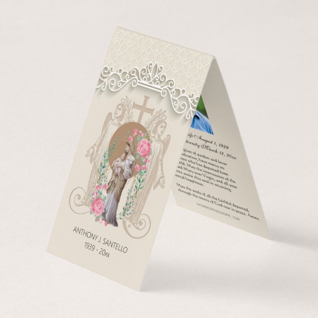 Tarjeta De Visita Carrera católica Virgen María Oración Santa (Anverso)
