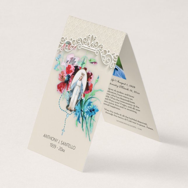 Tarjeta De Visita Carrera católica Virgen María Oración Santa (Anverso)