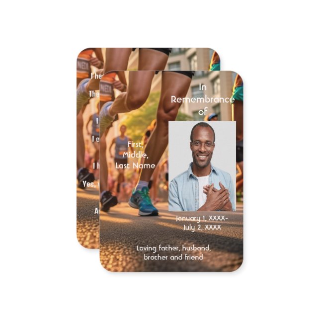 Tarjeta De Visita Carrera conmemorativa de bolsillo de atleta carrer (Anverso/Reverso In Situ)