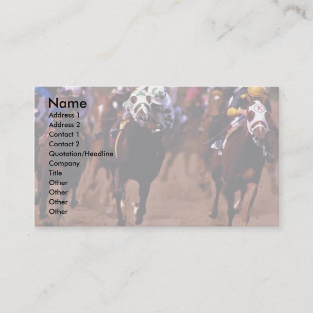 Tarjeta De Visita Carrera de caballos (Anverso)