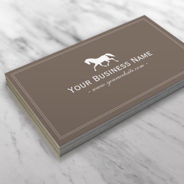 Tarjeta De Visita Carreras Caballo Elegante Plain Brown (Subido por el creador)
