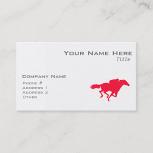 Tarjeta De Visita Carreras de caballo rojo escarlata