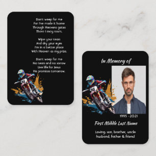 Tarjeta De Visita Carreras de motocicletas de motocross memorial cri