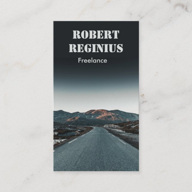 Tarjeta De Visita carretera cerca de la montaña (Anverso)