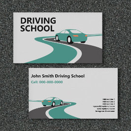 Tarjeta De Visita Carretera Sinuosa - Escuela de Conducir