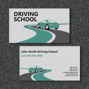 Tarjeta De Visita Carretera Sinuosa - Escuela de Conducir