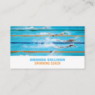 Tarjeta De Visita Carriles de natación, entrenador de natación y soc