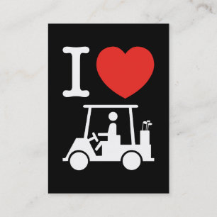 Tarjeta De Visita Carro de golf I Heart (Love)