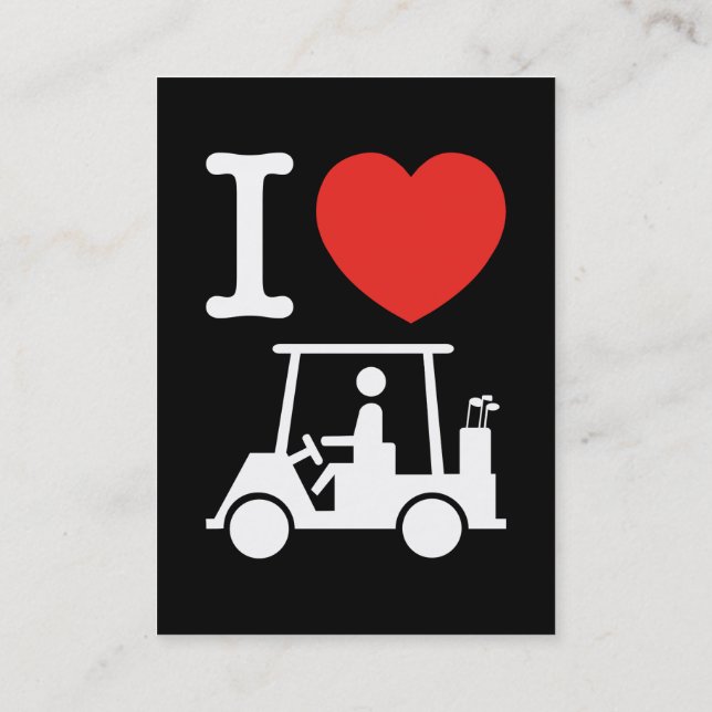 Tarjeta De Visita Carro de golf I Heart (Love) (Reverso)