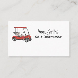 Tarjeta De Visita Carro de golf rojo con nombre