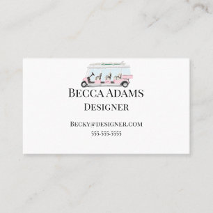 Tarjeta De Visita Carro de golf rosa personalizado