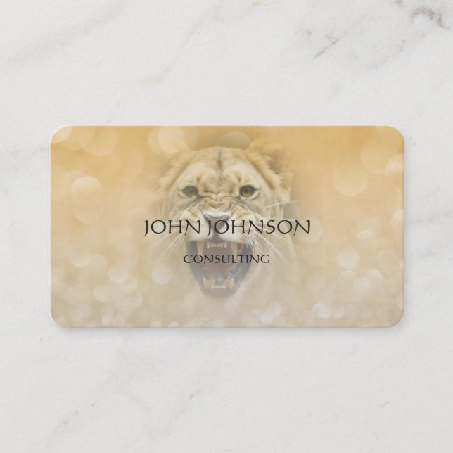 Tarjeta De Visita Carro de negocios de leones de consultoría persona (Anverso)