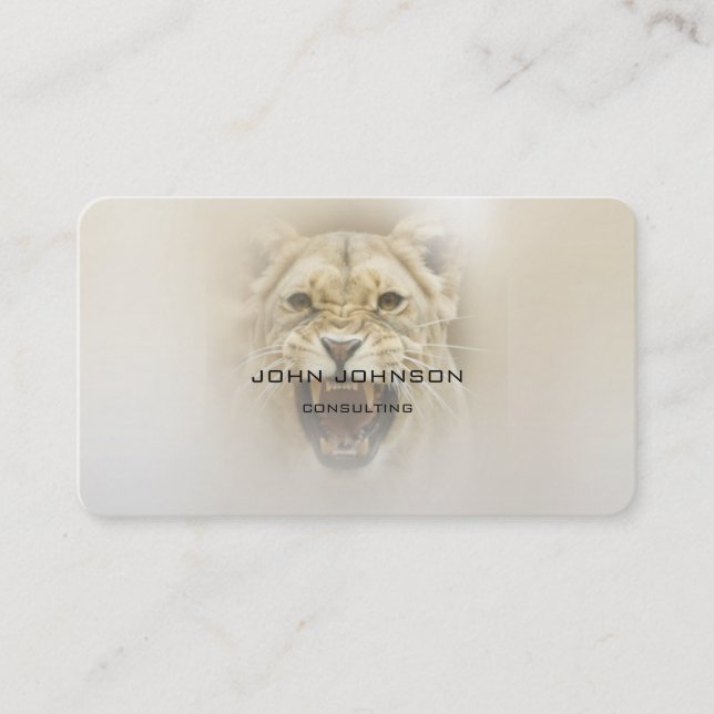 Tarjeta De Visita Carro de negocios de leones de consultoría persona (Anverso)
