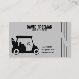 Tarjeta De Visita Carro simple Silhouette Gray Golf Instructor
