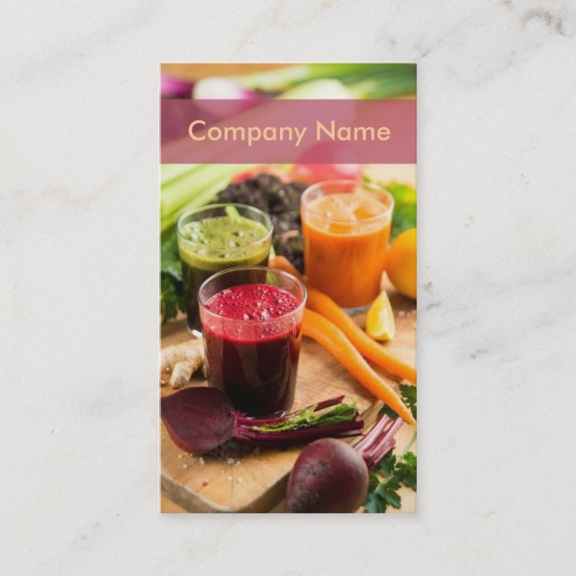 Tarjeta De Visita Carrot Beet Fresco Jugo Raw Cocktail Bar Alimentos (Anverso)